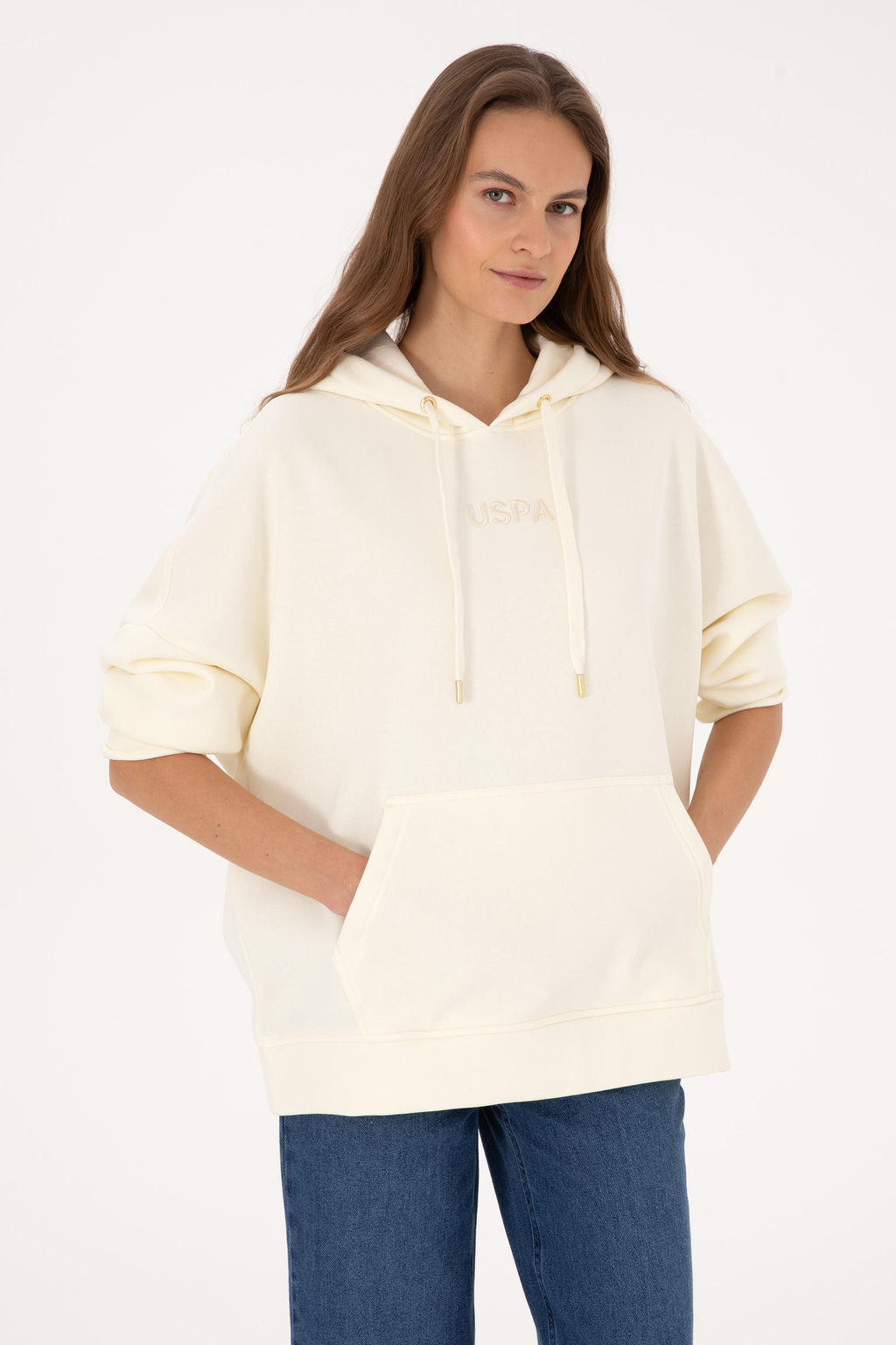 Kad_n Krem Sweatshirt