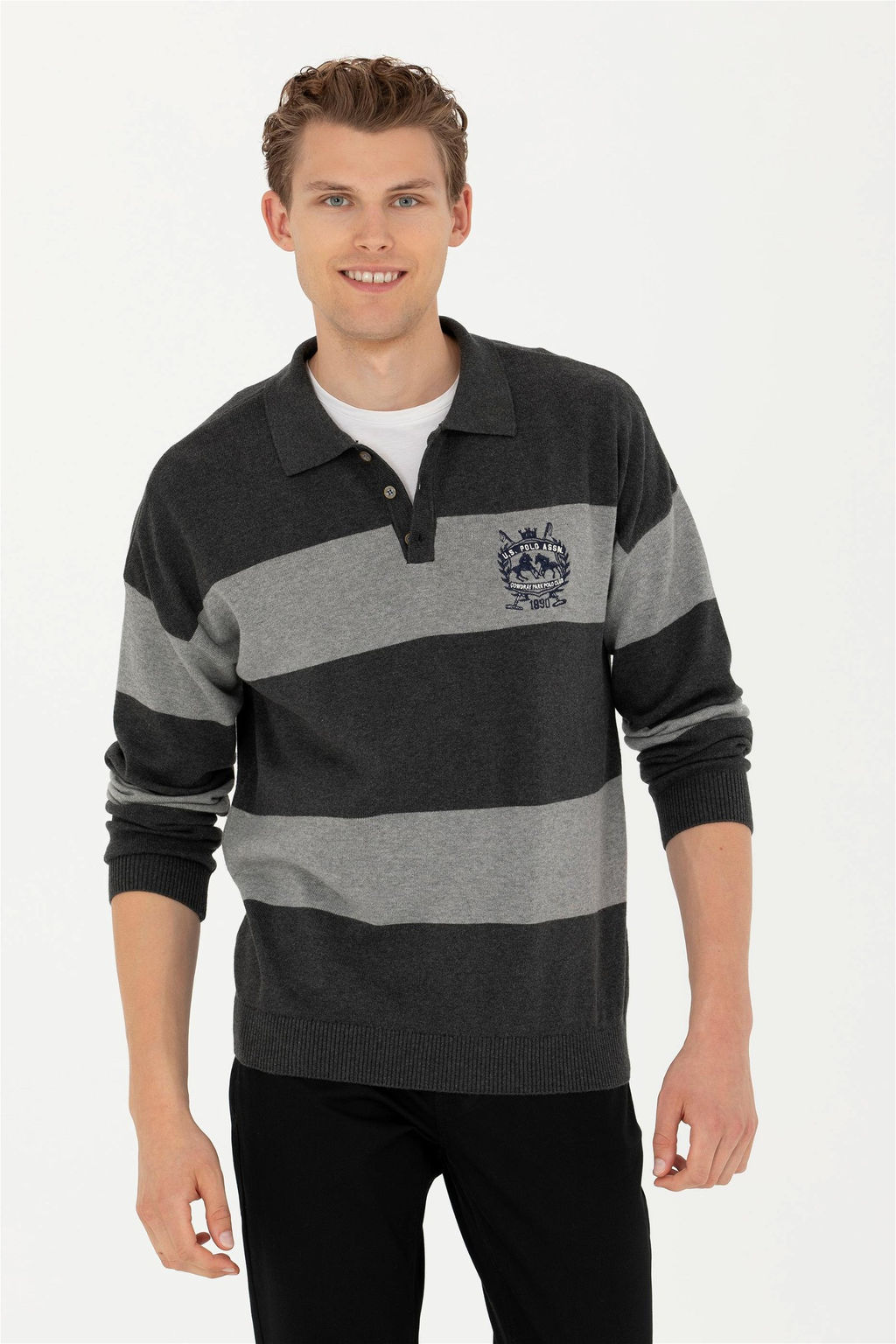 Мужской свитер антрацитового меланжа - U.s. polo assn фото 3
