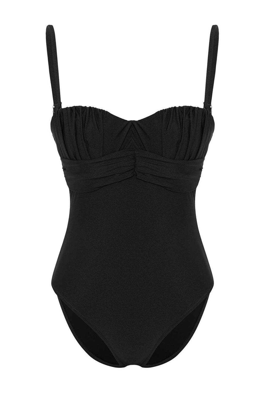 Trendyolmilla Siyah Balconette Drapeli Regular Mayo TBESS25MA00114 фото 5