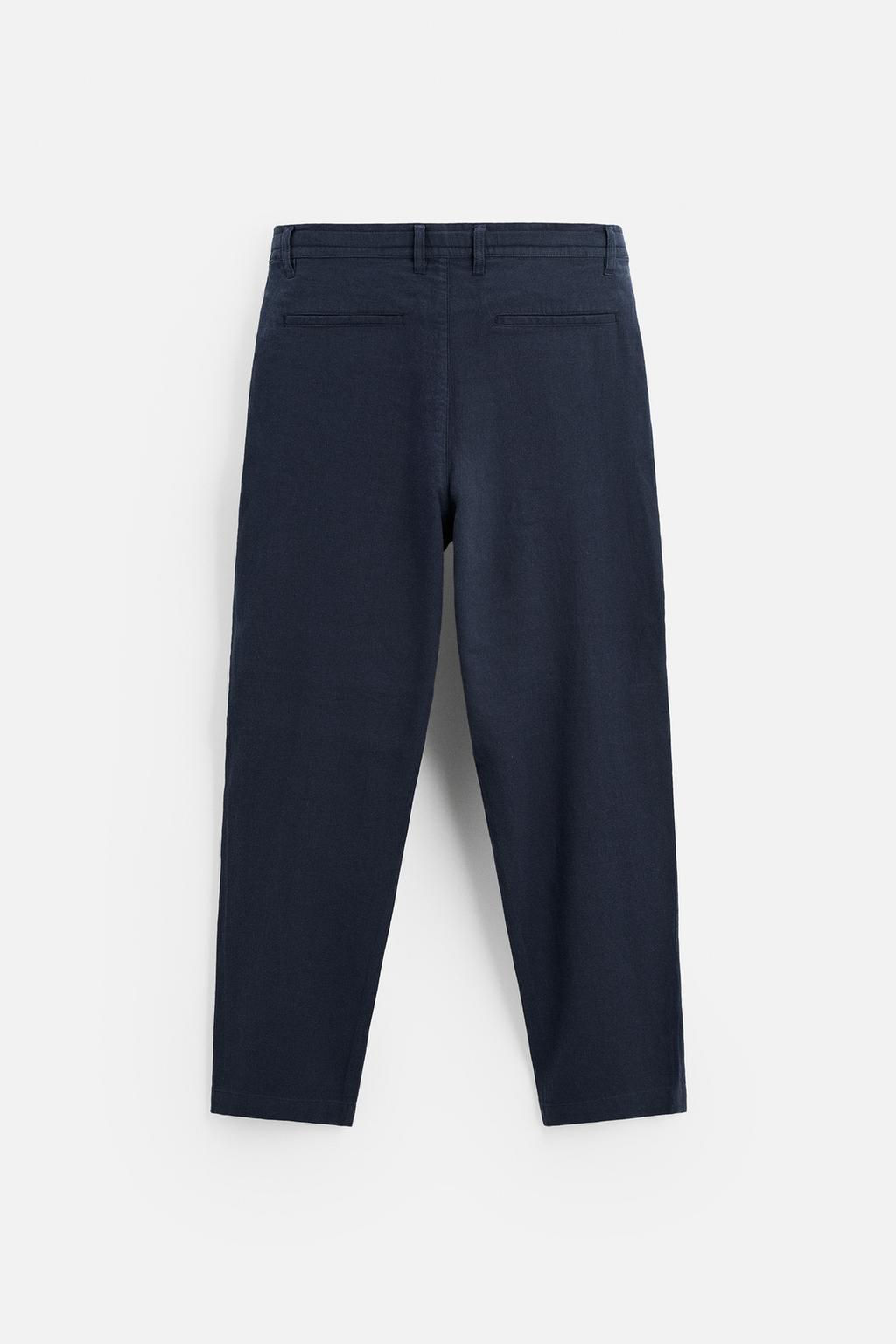 COTTON/LINEN RELAXED FIT TROUSERS - Zara фото 24
