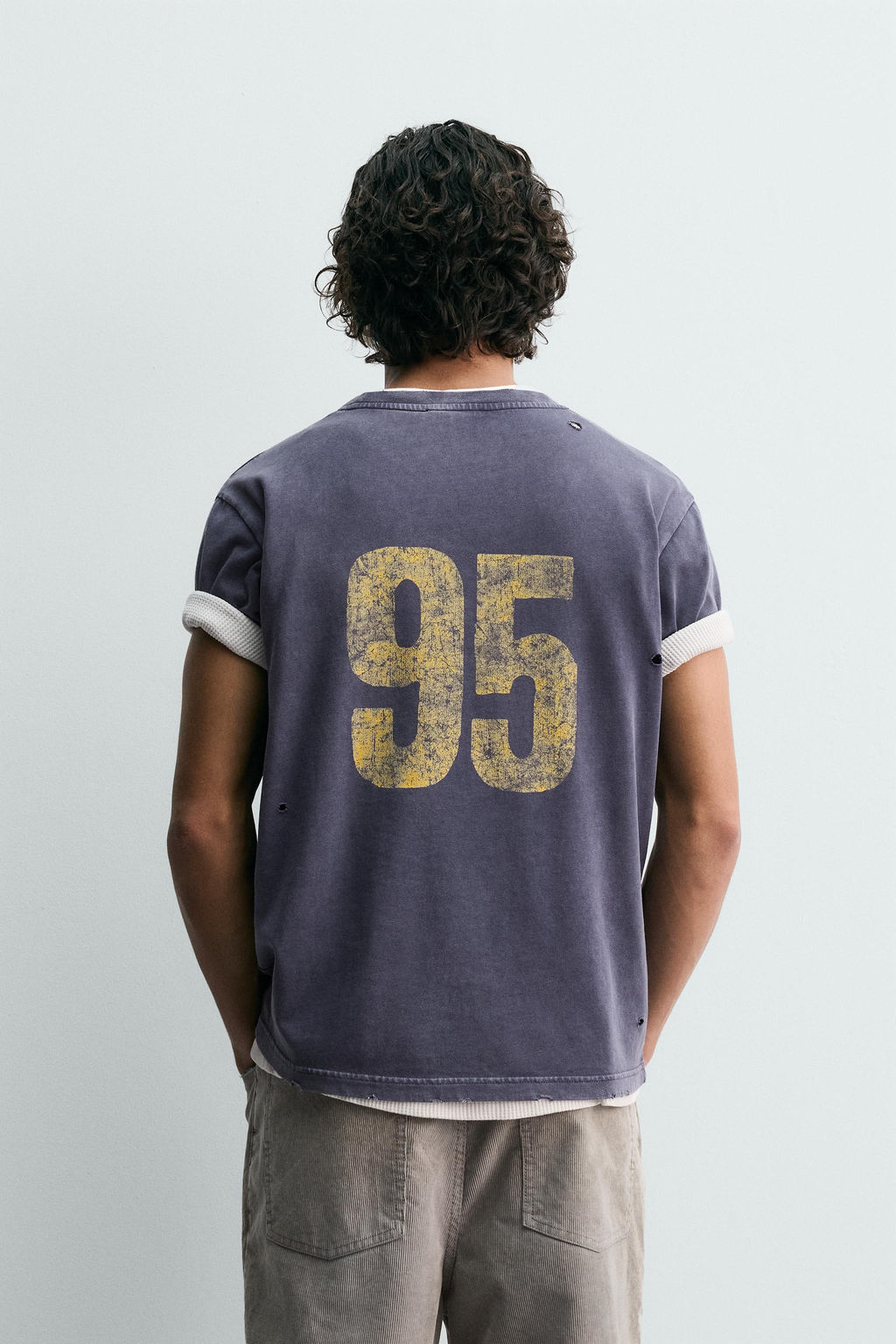 WASHED NUMBER PRINT T-SHIRT - Zara фото 11