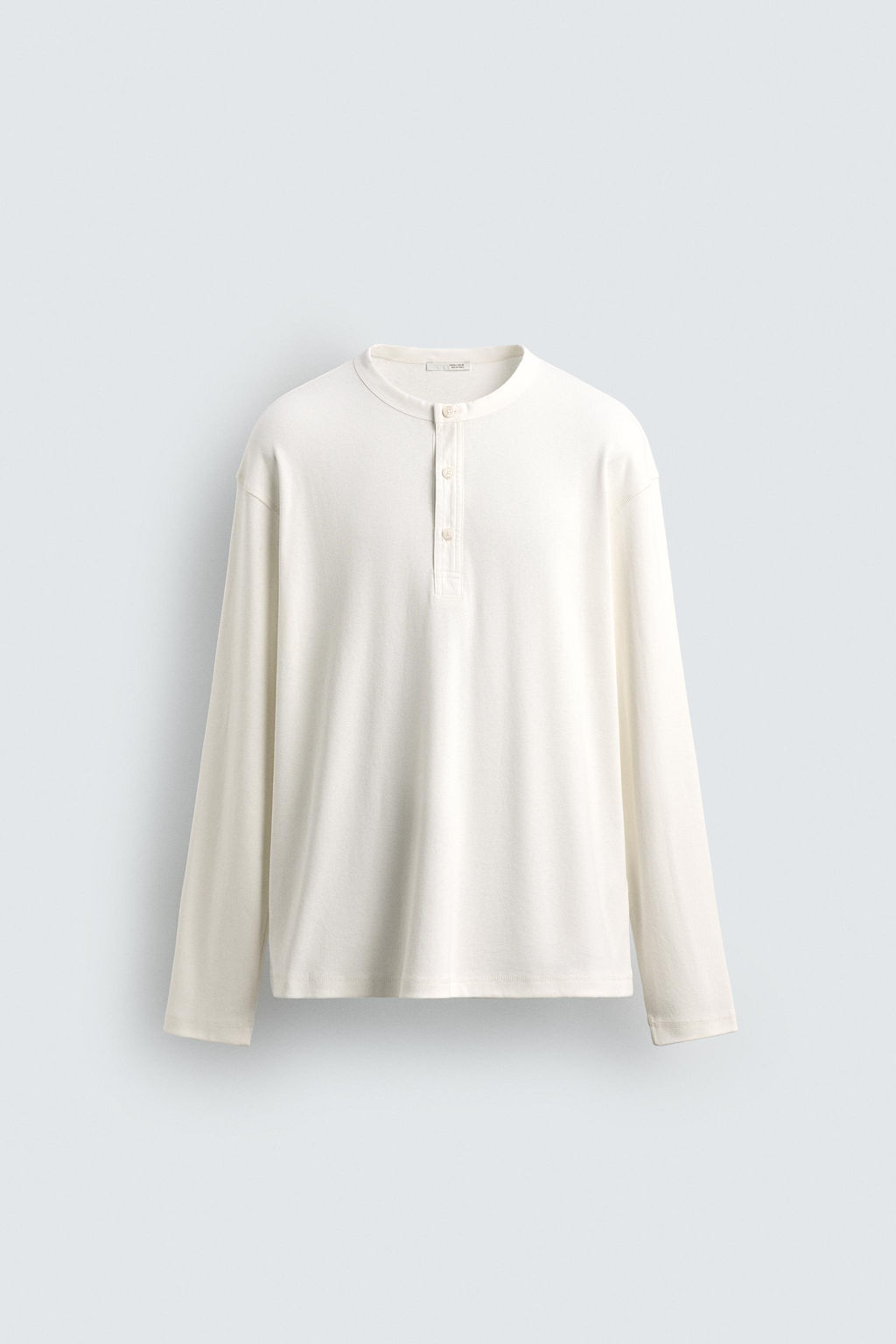 TEXTURED T-SHIRT WITH CONTRAST NECK - Zara фото 8