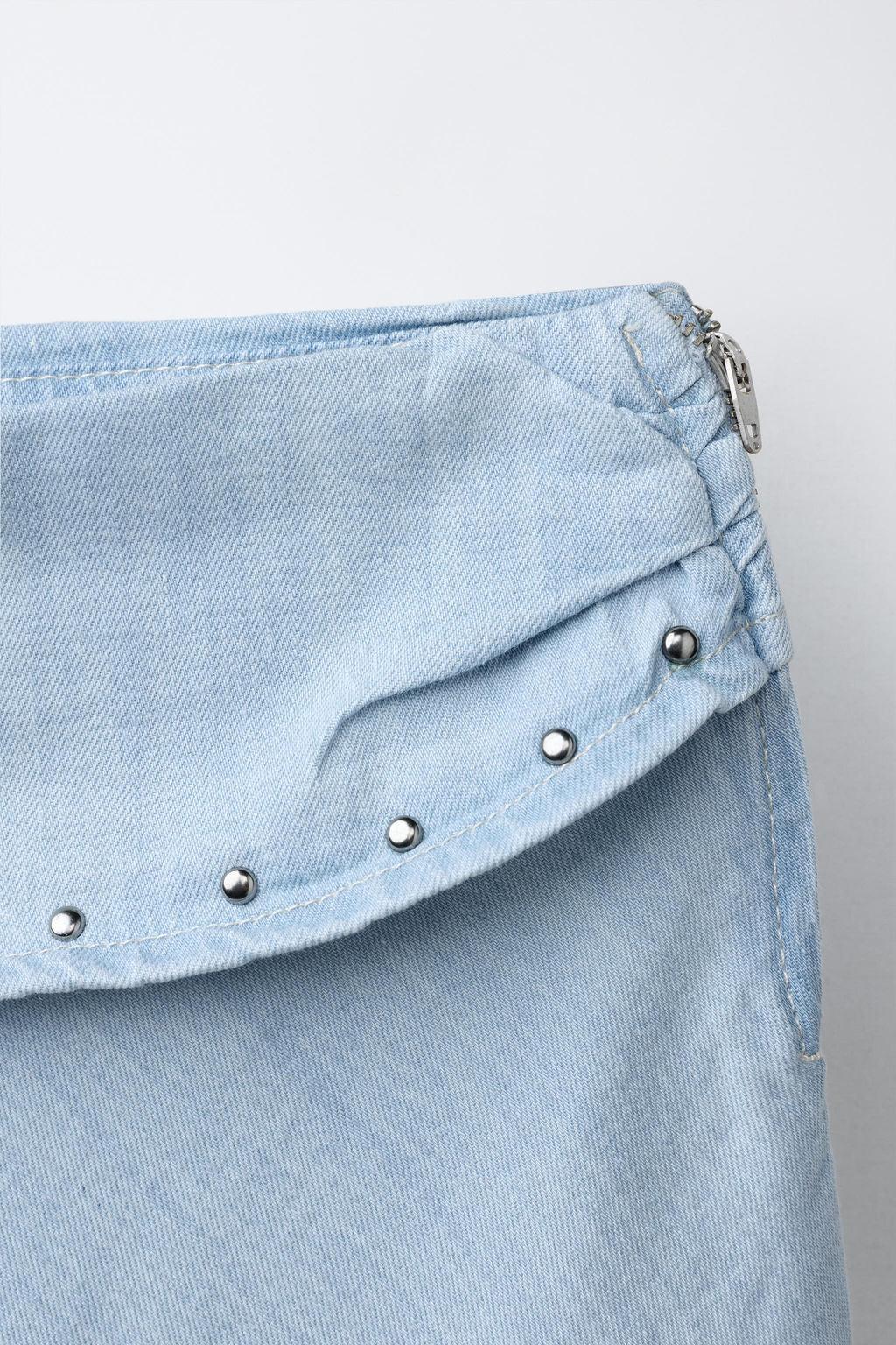 FALDA MIDI FLUIDA TACHAS / Azul claro - Zara фото 3