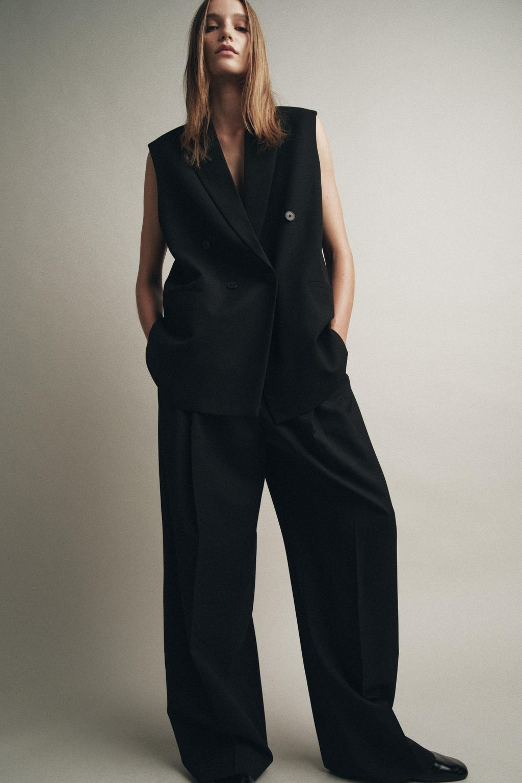 ZW COLLECTION OVERSIZE DOUBLE-BREASTED WAISTCOAT - Zara фото 6
