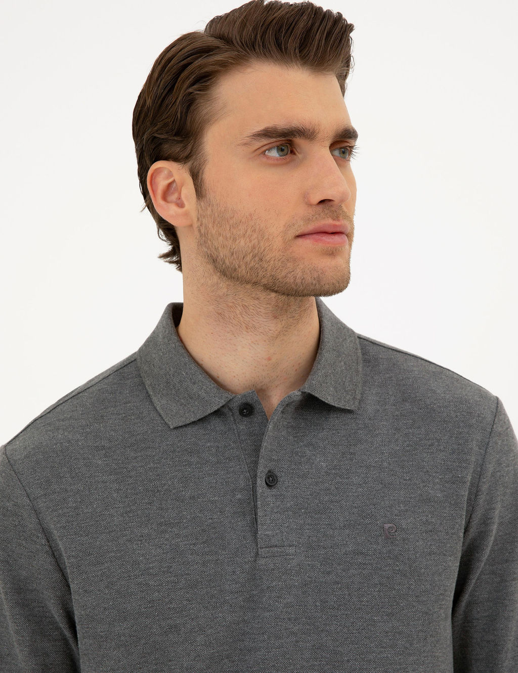 Antrasit Melanj Slim Fit Basic Sweatshirt - Pierre cardin фото 2