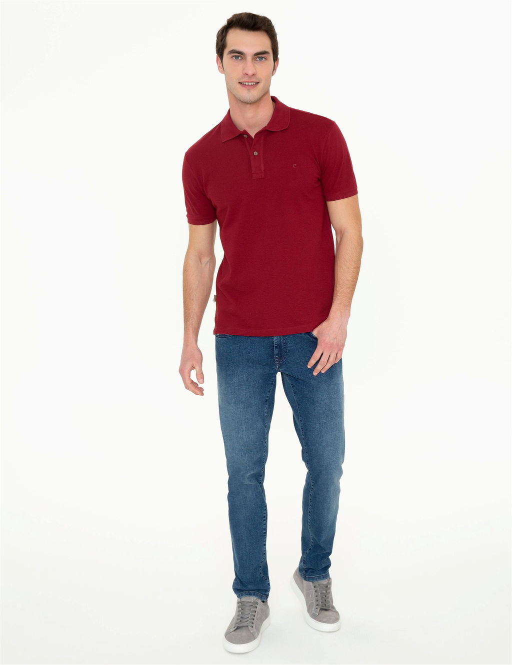 Bordo Slim Fit Basic Polo Yaka Ti__rt - Pierre cardin фото 5