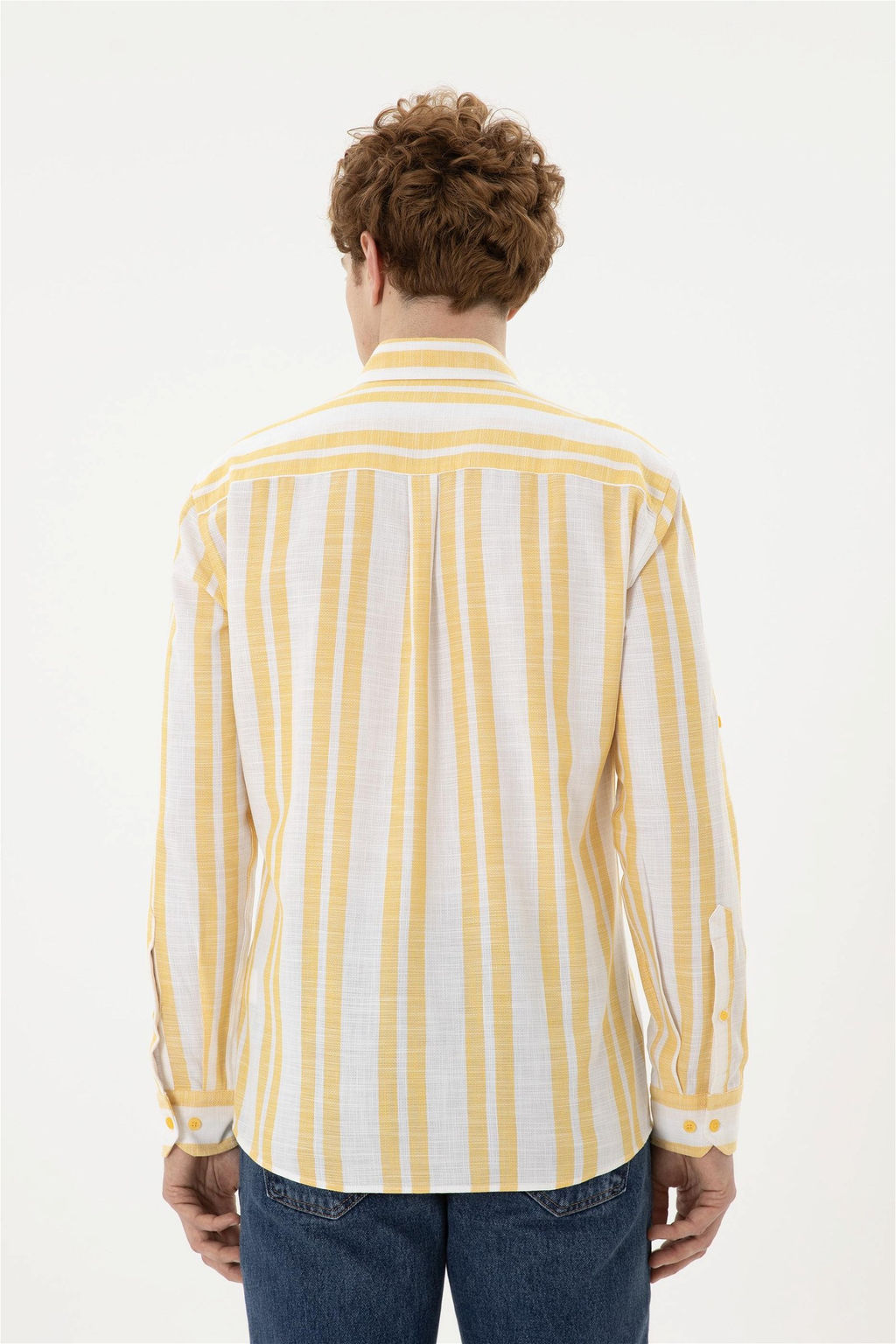 Мужская шафрановая рубашка с длинным рукавом - U.s. polo assn фото 5
