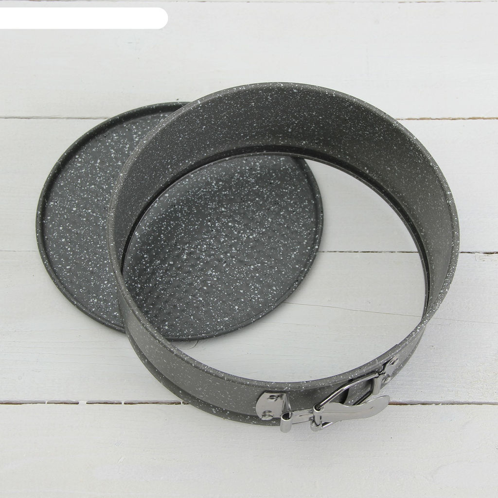 Форма для выпечки круглая разъемная с покрытием серый гранит , 20 см, арт. LH-71001G