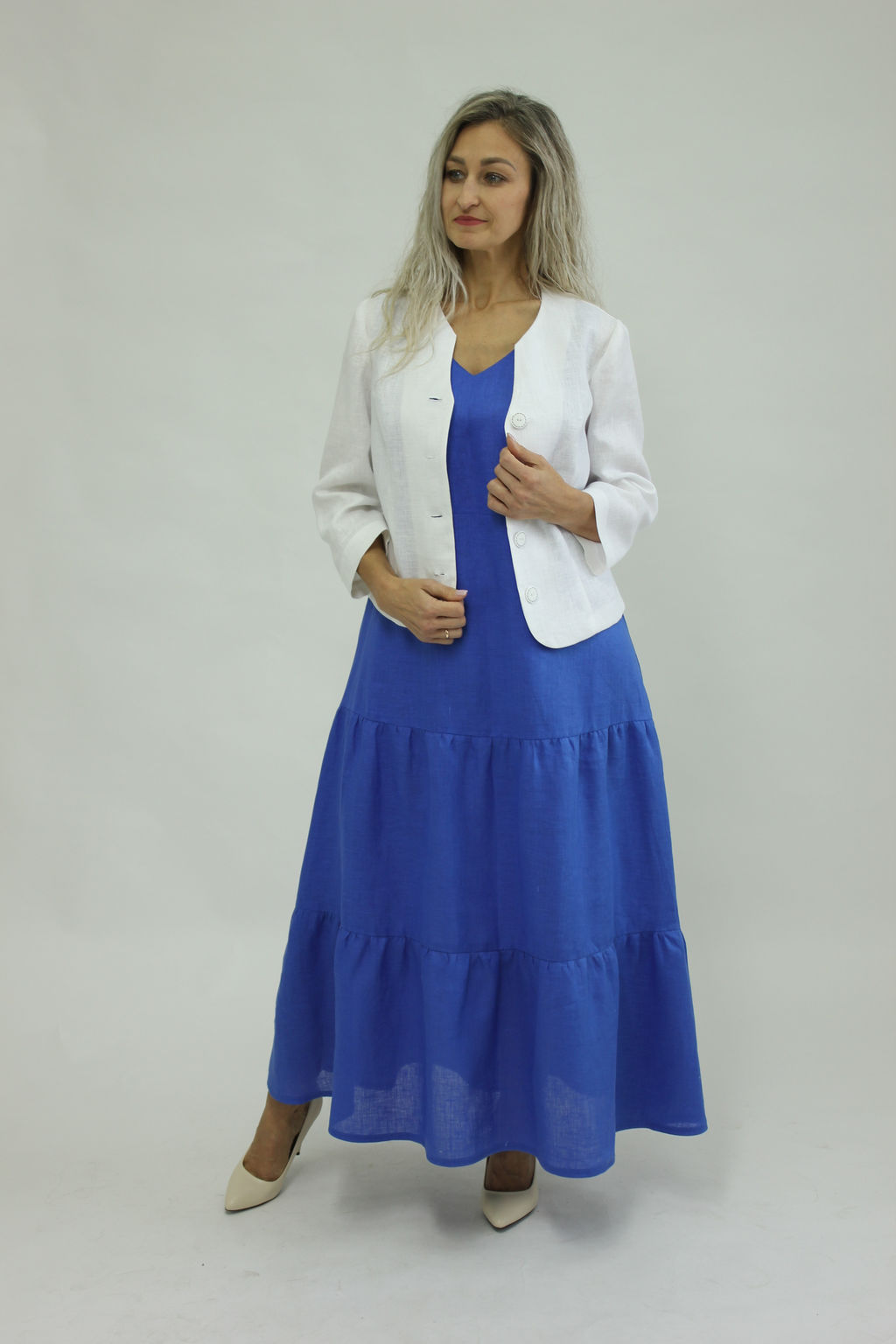 Платье умягченный 100% лен