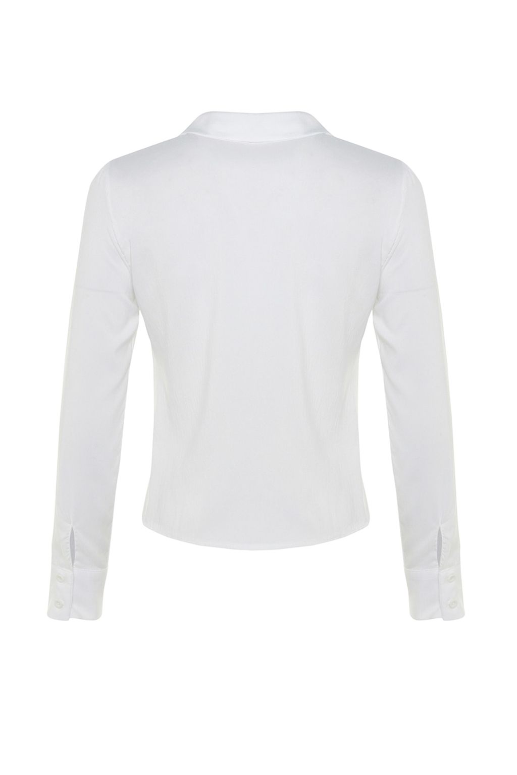 TRENDYOLMILLA Mavi Buzgulu Fitted/Dar Kesim Dokuma Gomlek TWOSS23GO00177  фото 8