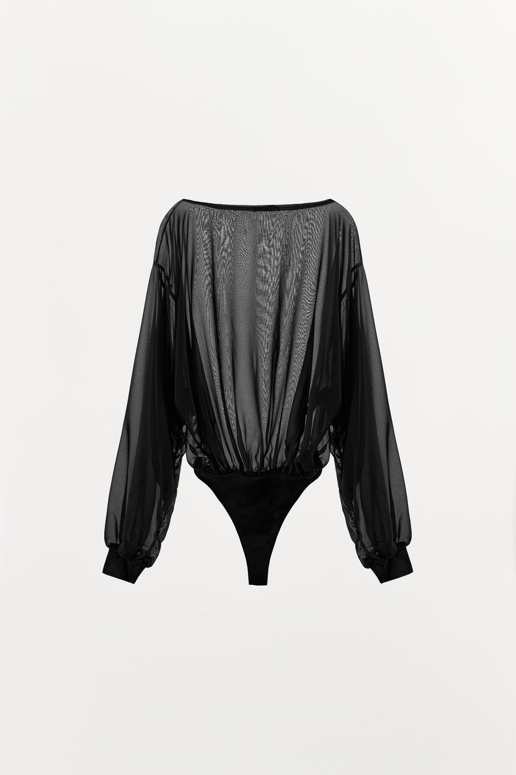SEMI-SHEER LONG SLEEVE BODYSUIT - Zara фото 8