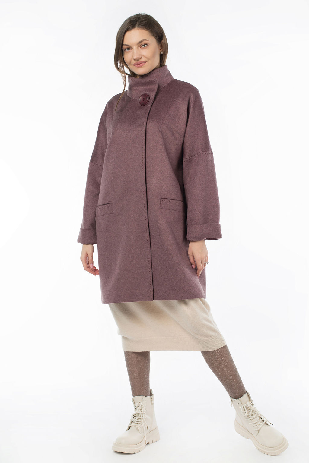 Пальто шерсть 80% женское демисезонное - El podio фото 2