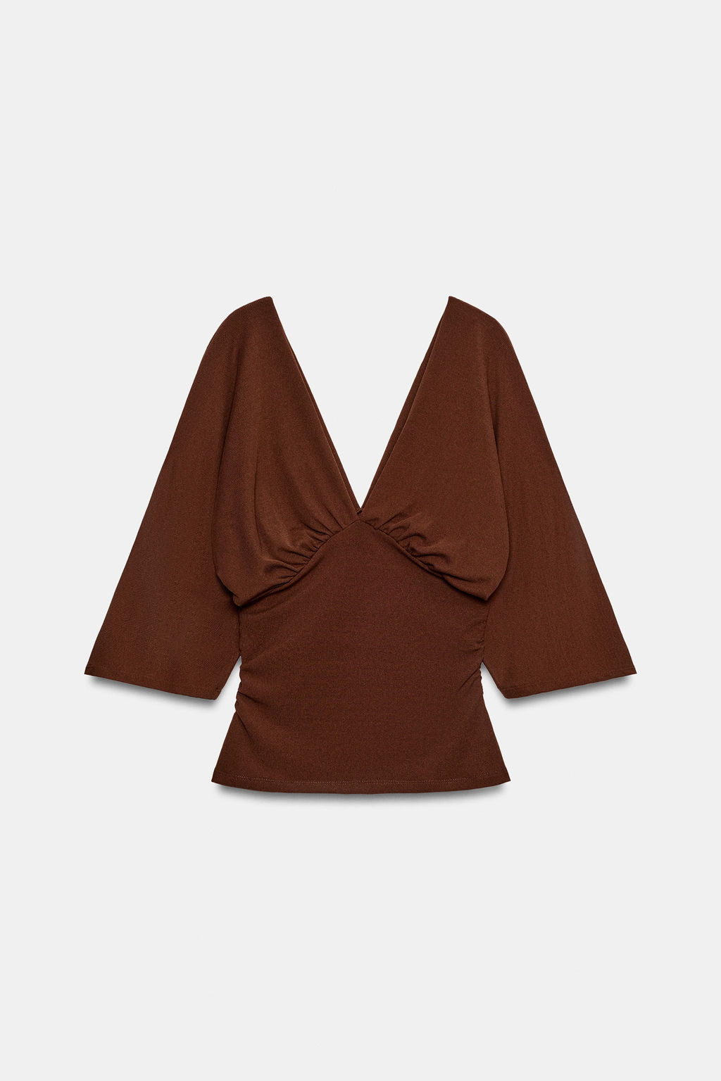 TOP TEXTURA ESCOTE PICO / Marr?n - Zara фото 6