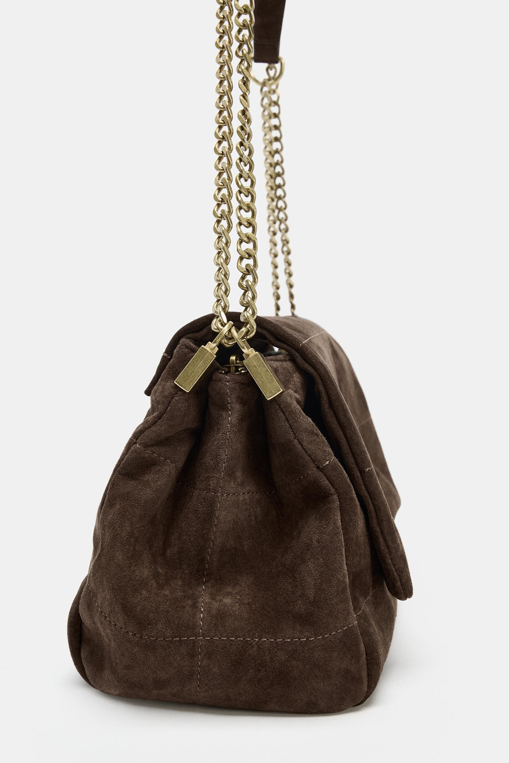 SPLIT SUEDE LEATHER SHOULDER BAG