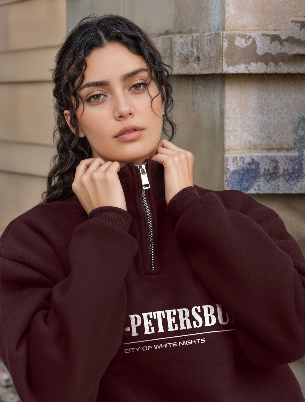 Толстовка женская с зип-воротником Saint Petersburg - Yollochka фото 4