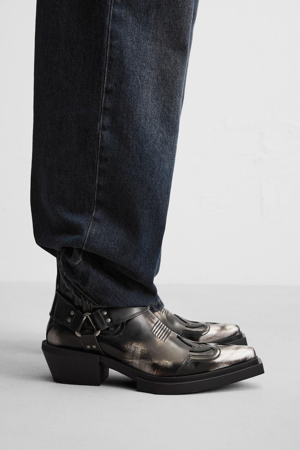 LEATHER COWBOY BOOTS - Zara фото 2
