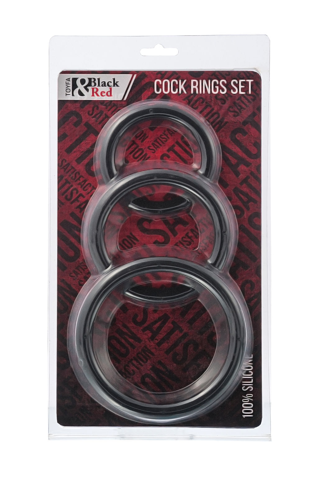 Набор эрекционных колец Black & Red by TOYFA, силикон, чёрный, 6/5/4 см  фото 2