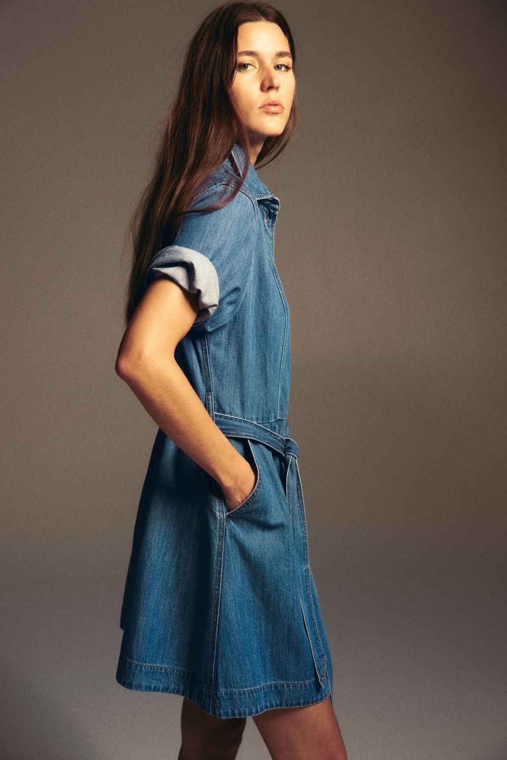 Vestido camisero en denim - H&m фото 3