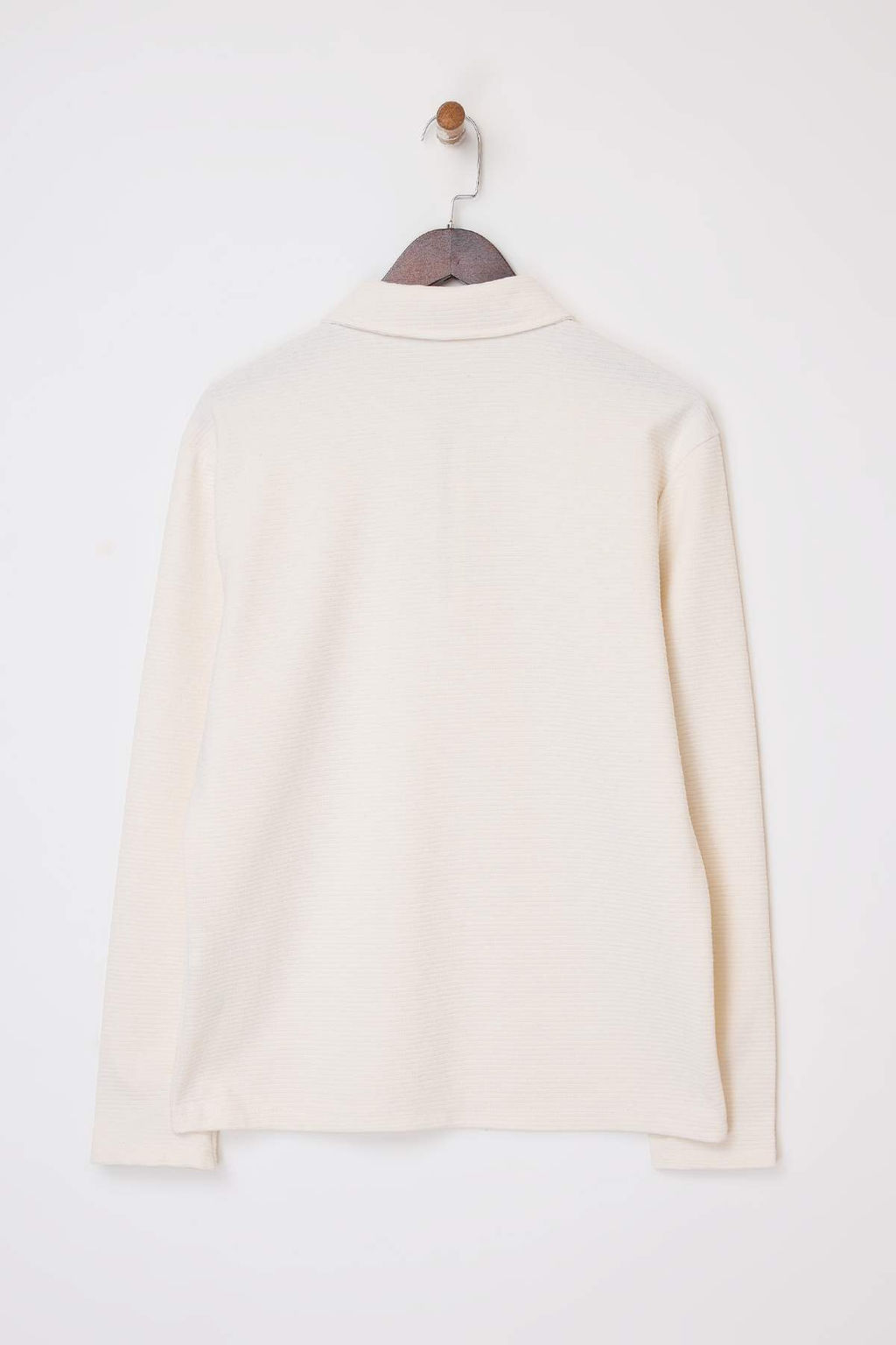 Lacivert Loose Fit Dokulu Fermuarl? Polo Yaka T-shirt TMNSS26PO00002 - Trendyolmilla фото 4