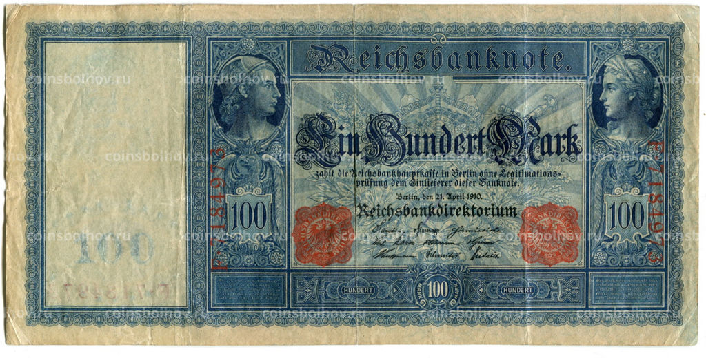 Банкнота 100 марок 1910 года Германия