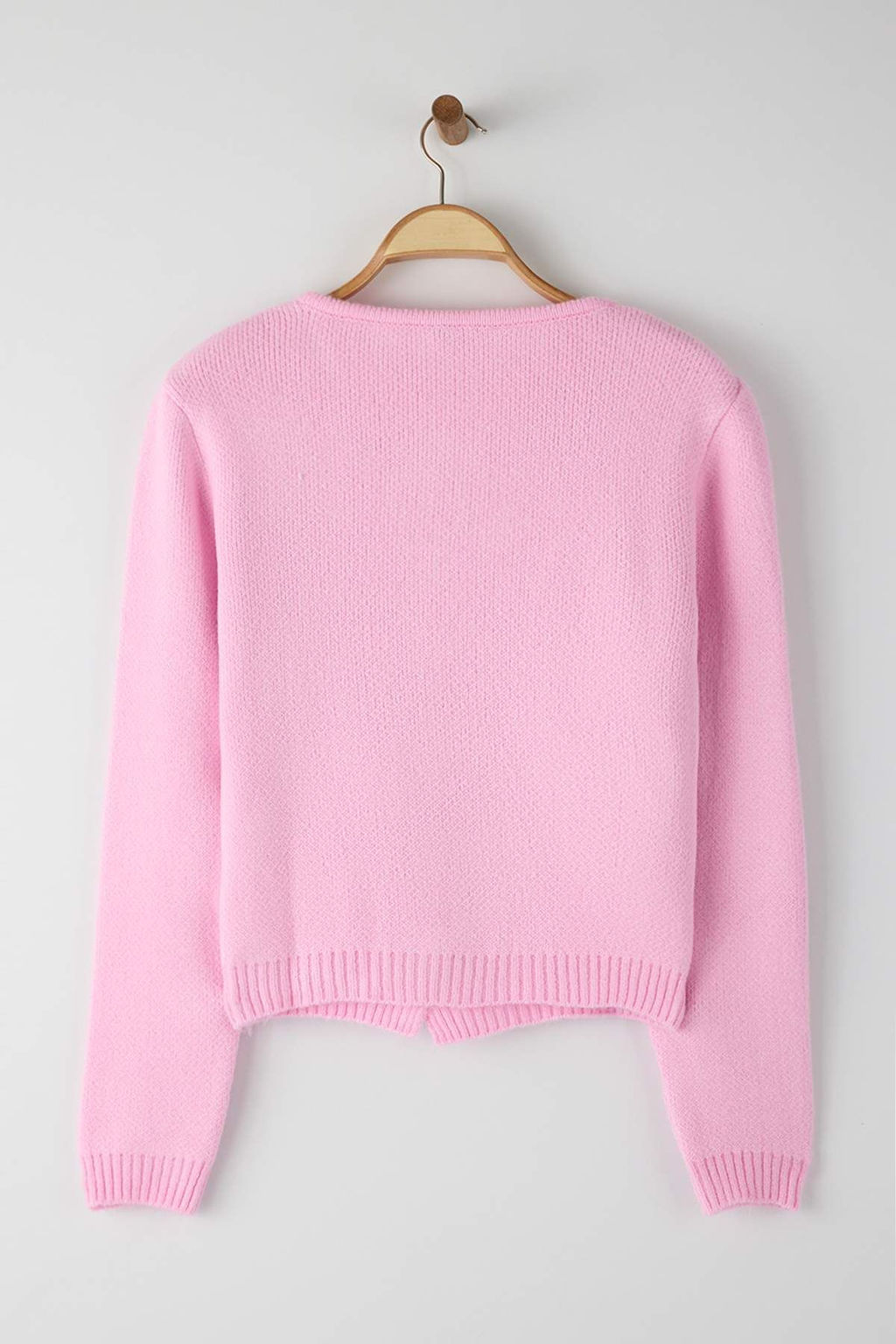 Pembe Buzgu Kapama Detayl? Metal Dugmeli Triko H?rka TWOAW26HI00110 - Trendyolmilla фото 8