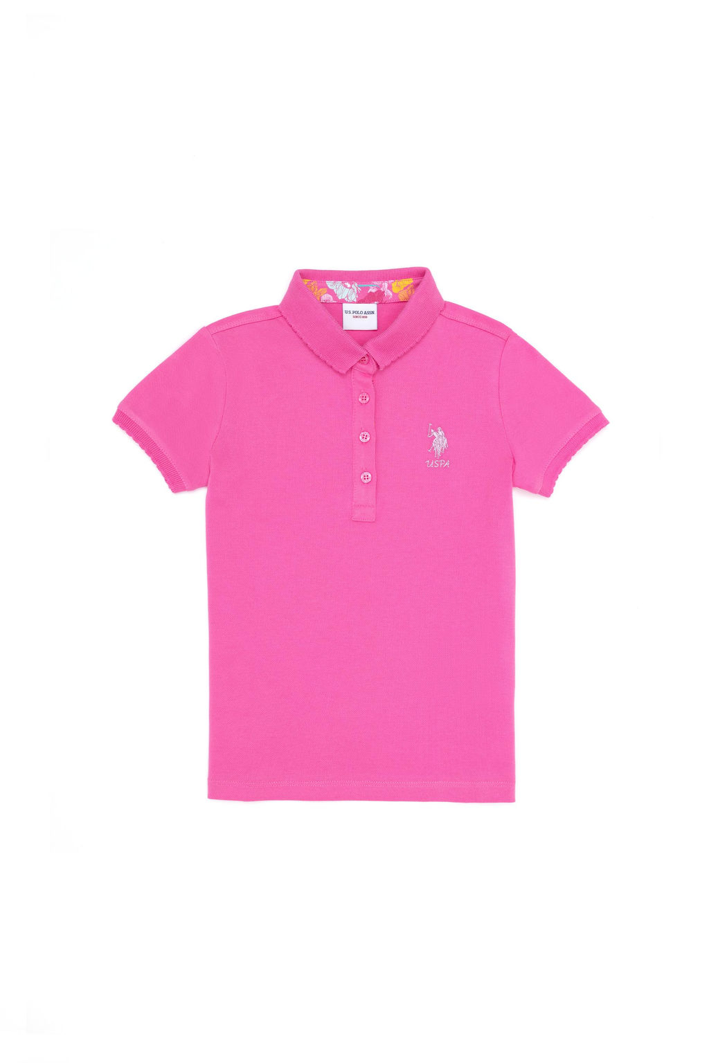Розовая базовая футболка для девочек - U.s. polo assn фото 7