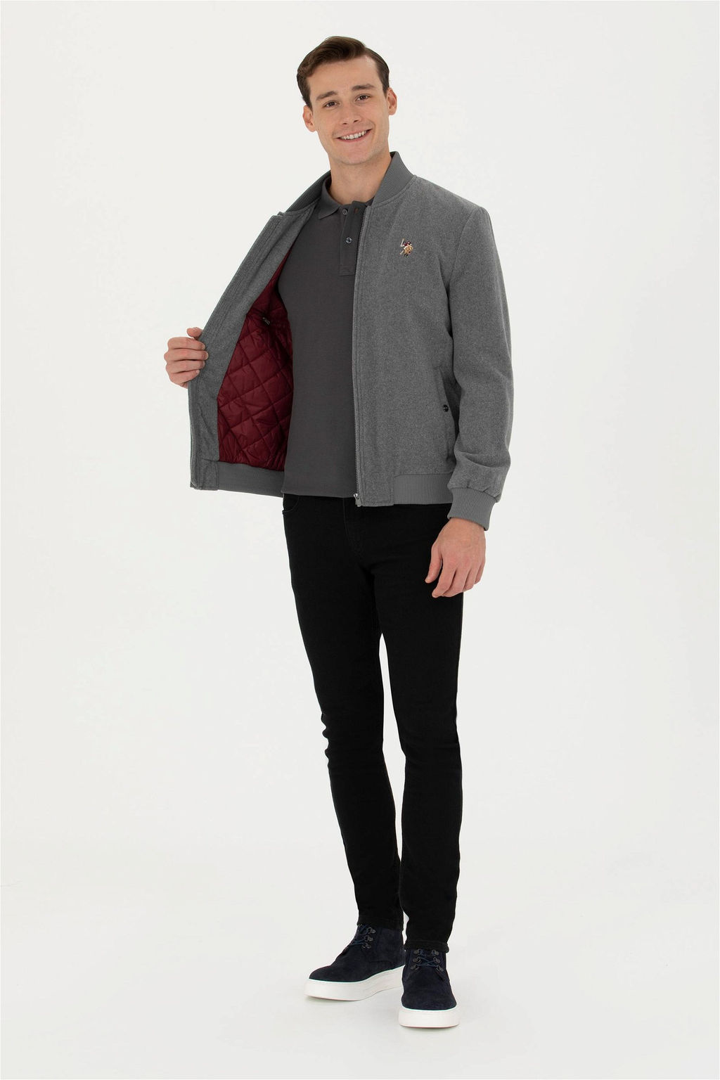 U. S. Polo Assn / Мужское пальто антрацитового цвета - U.s. polo assn фото 4