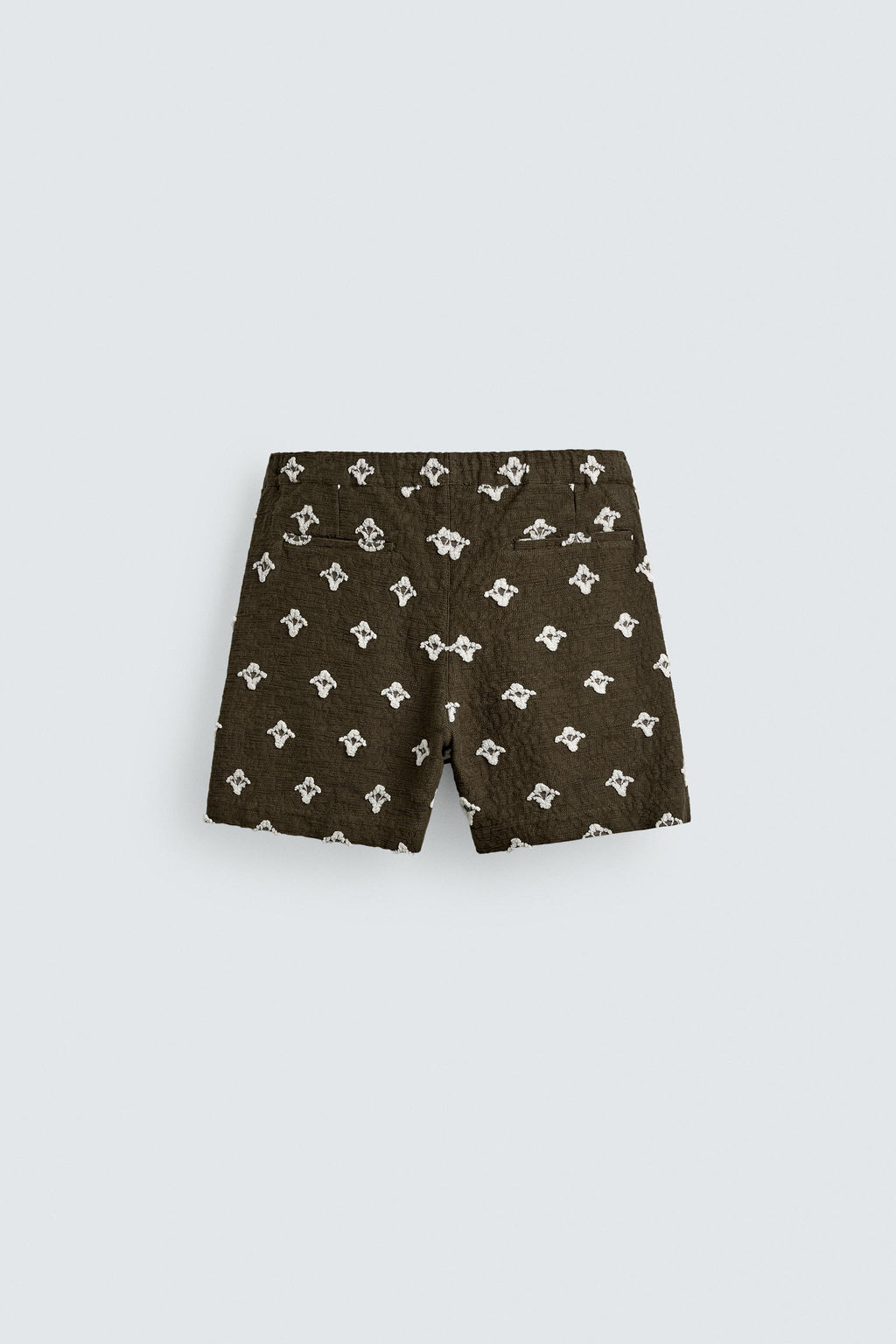 BERMUDA RELAXED FIT JACQUARD TEXTURA / Khaki oscuro - Zara фото 7