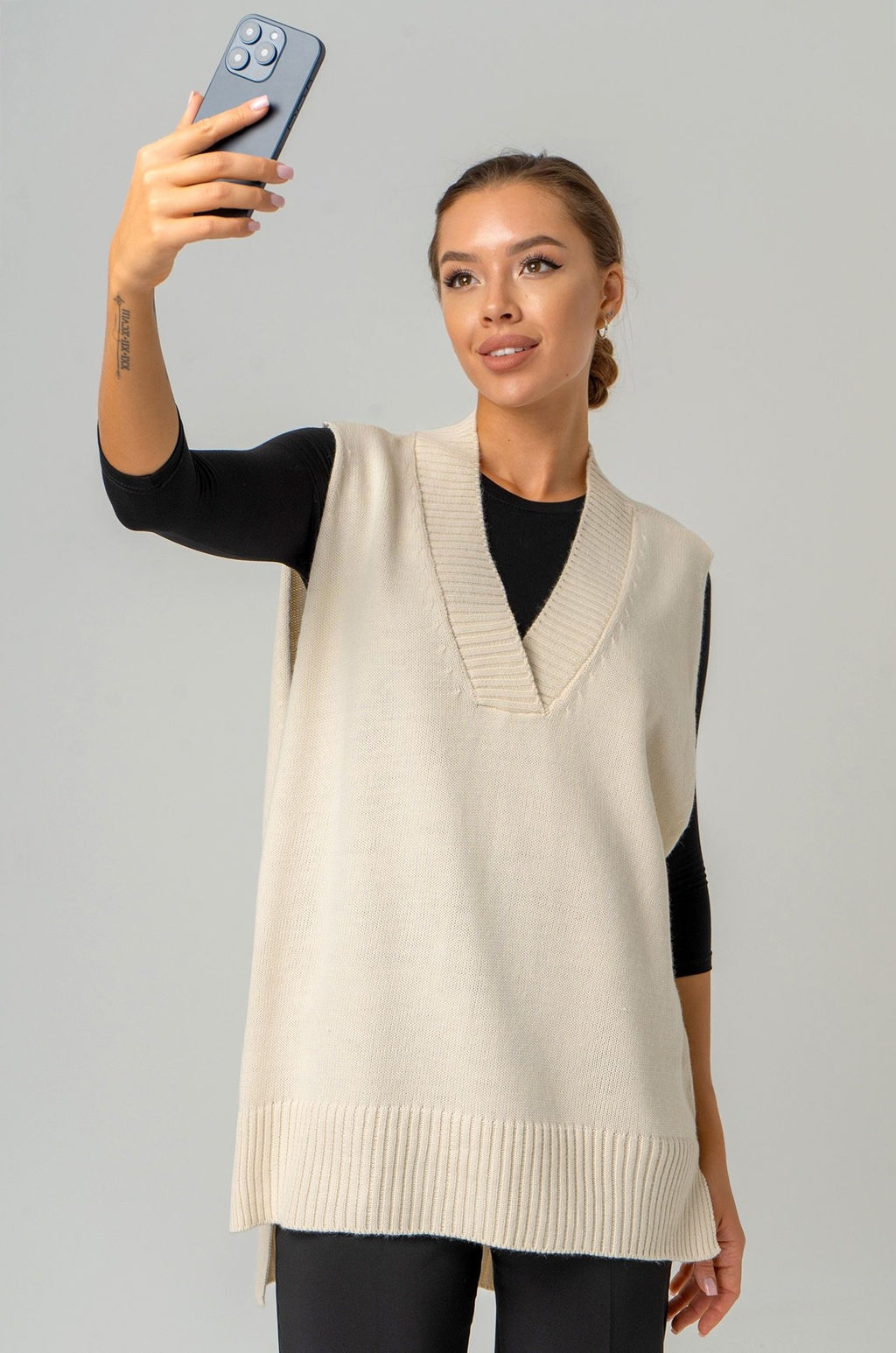 Женский вязаный жилет оверсайз Happyfox - Happy fox фото 5