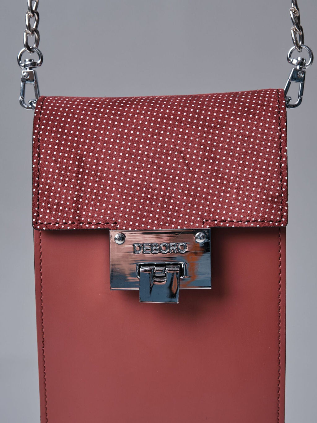 Сумка кожаная на плечо Deboro 30350 бордо