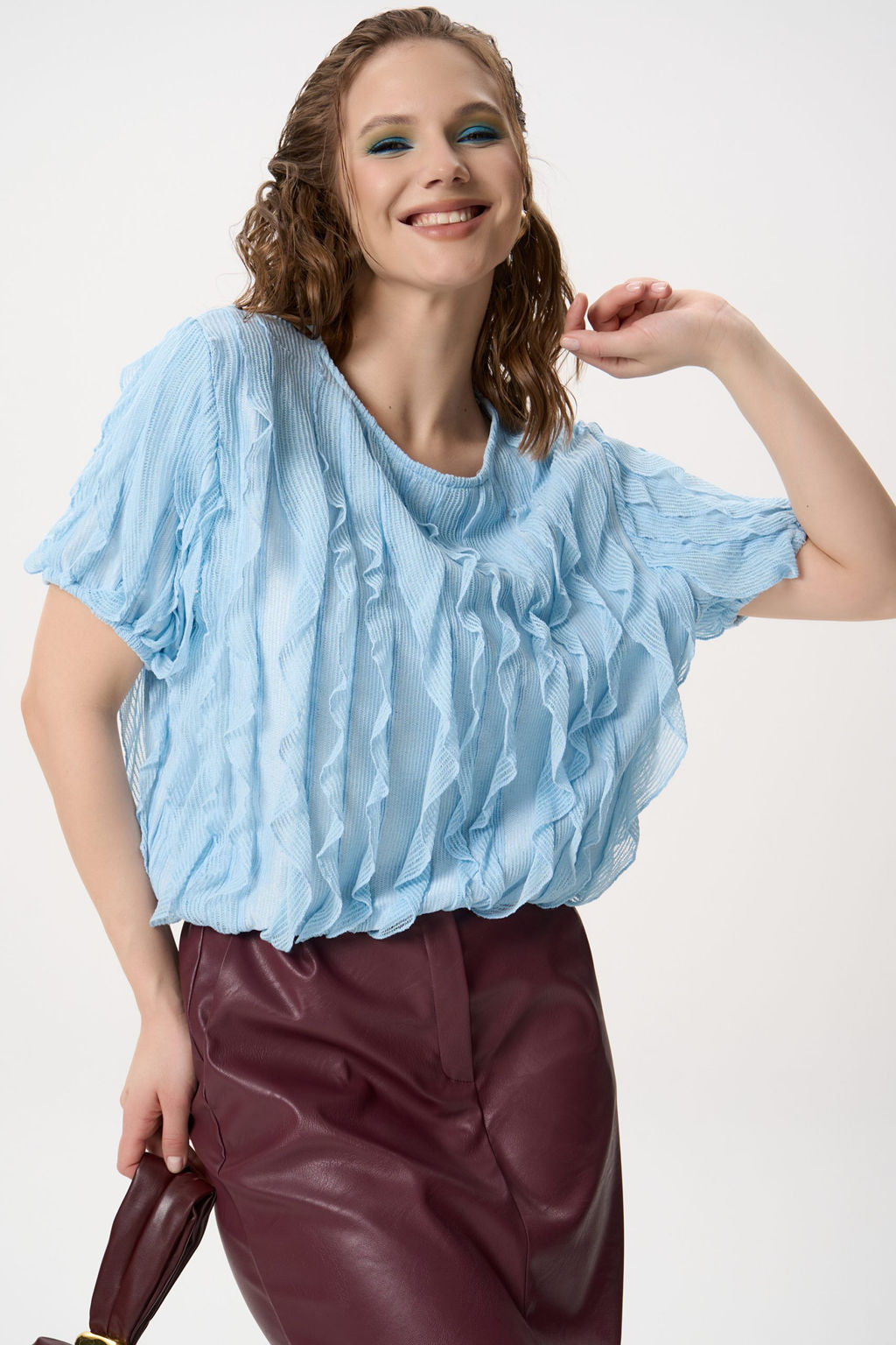 Блузка Лили (голубой) - Эльза фото 8