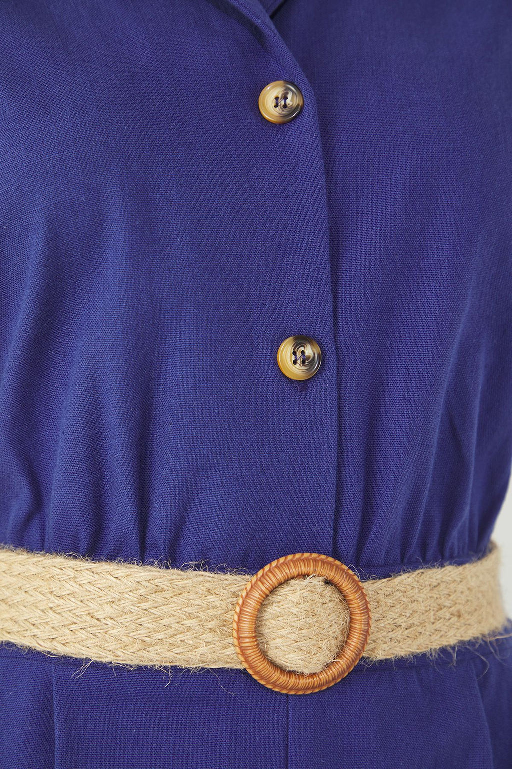 TRENDYOLMILLA Lacivert Kemerli Keten Kar?s?ml? Genis Paca Dokuma Tulum TWOSS25TU00047  фото 13