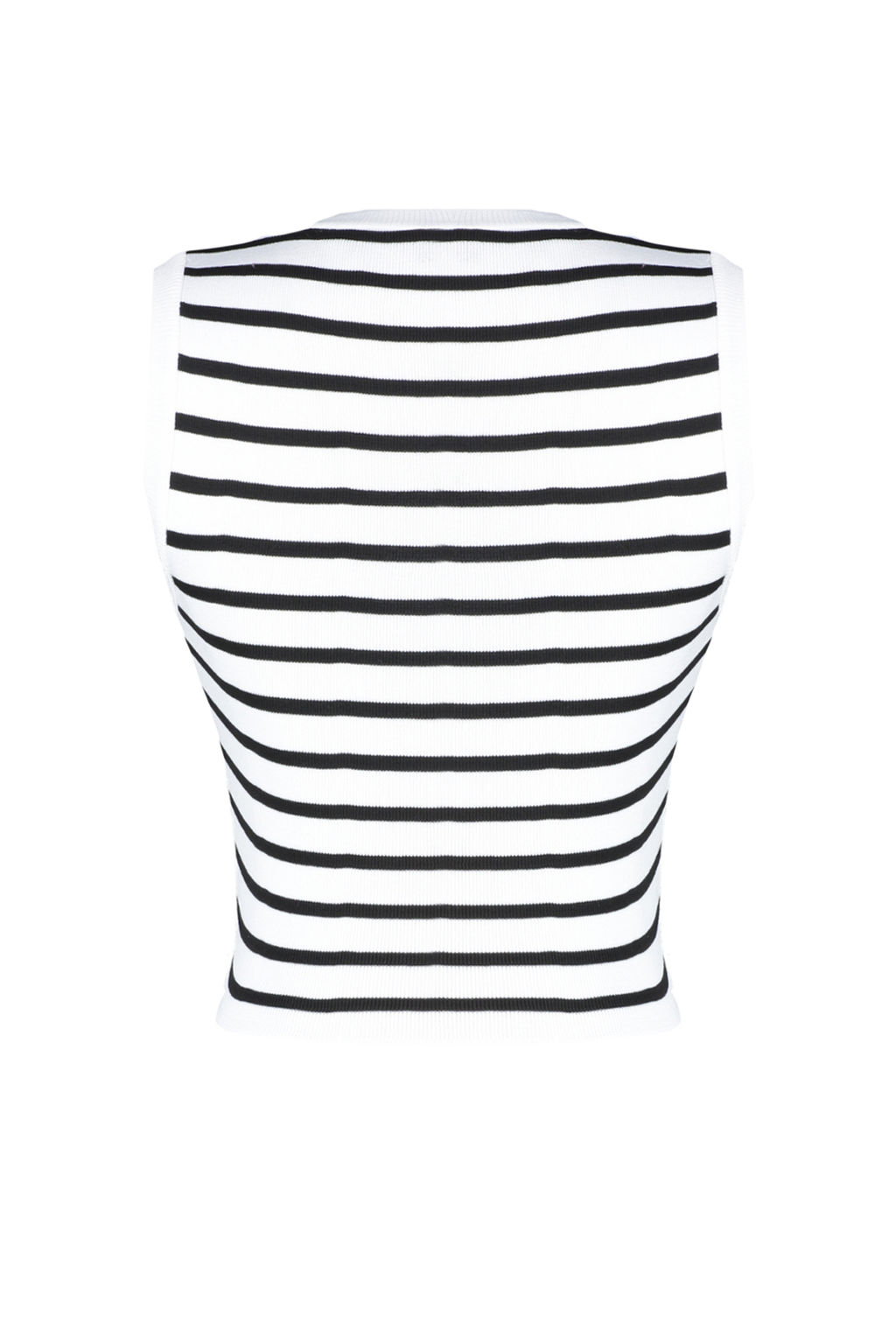 Ekru Crop Cizgili Triko Ince Bluz TWOSS23BZ00584