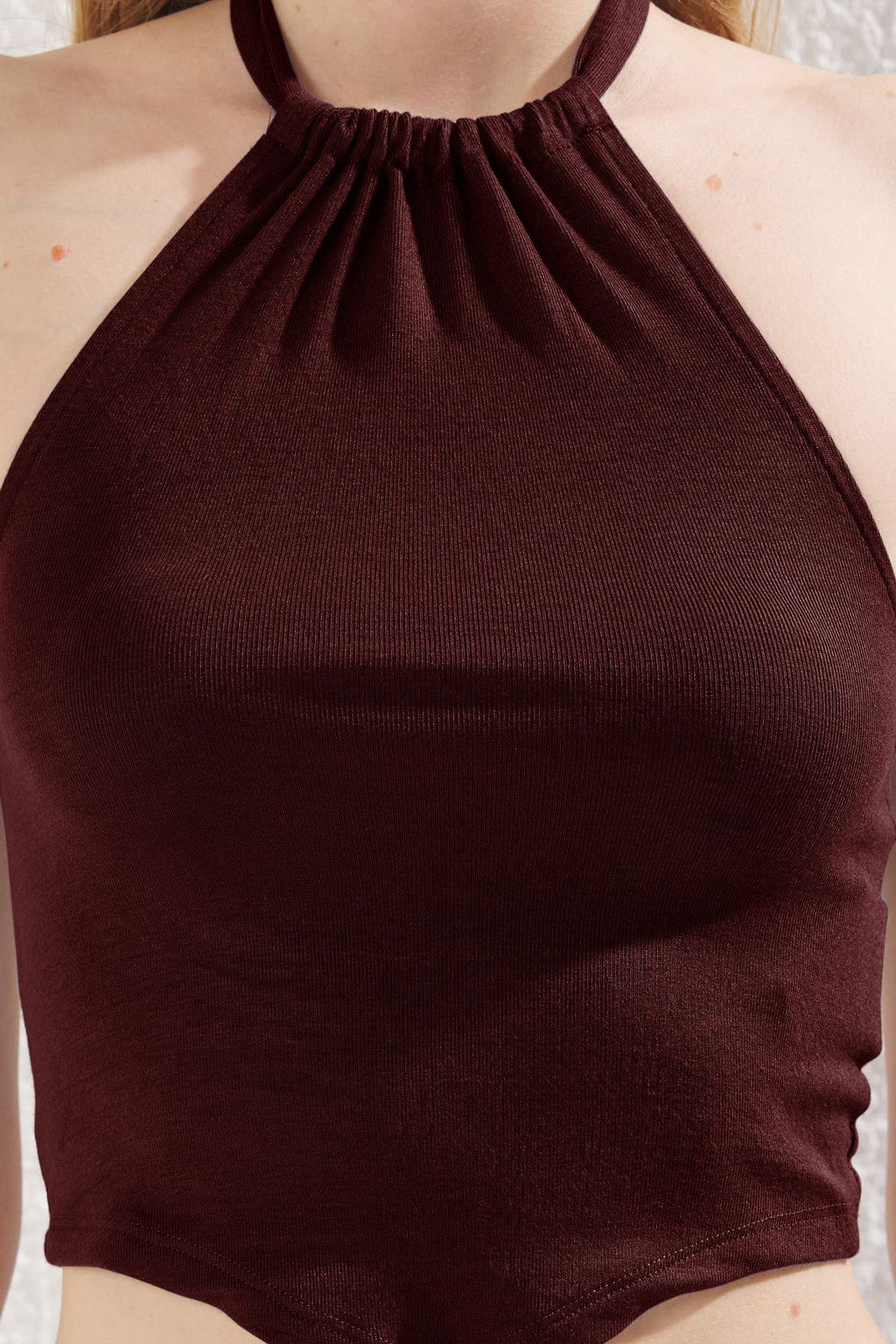 Bordo Boyundan Baglamal? Fitted/Vucuda Oturan Orme Bluz TWOSS25BZ00136 - Trendyolmilla фото 4