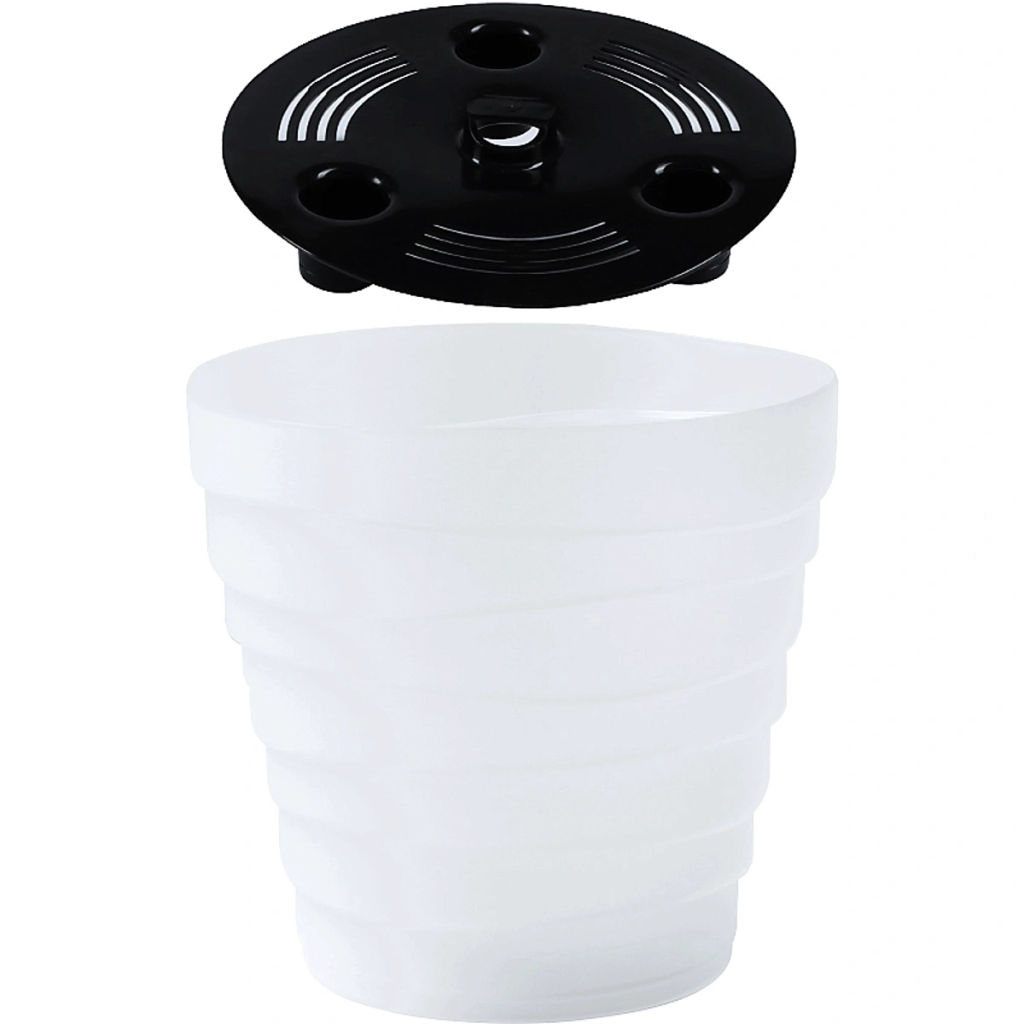 Кашпо для цветов пластиковое 3,5л d-19,7см "Бархан" Прозрачный