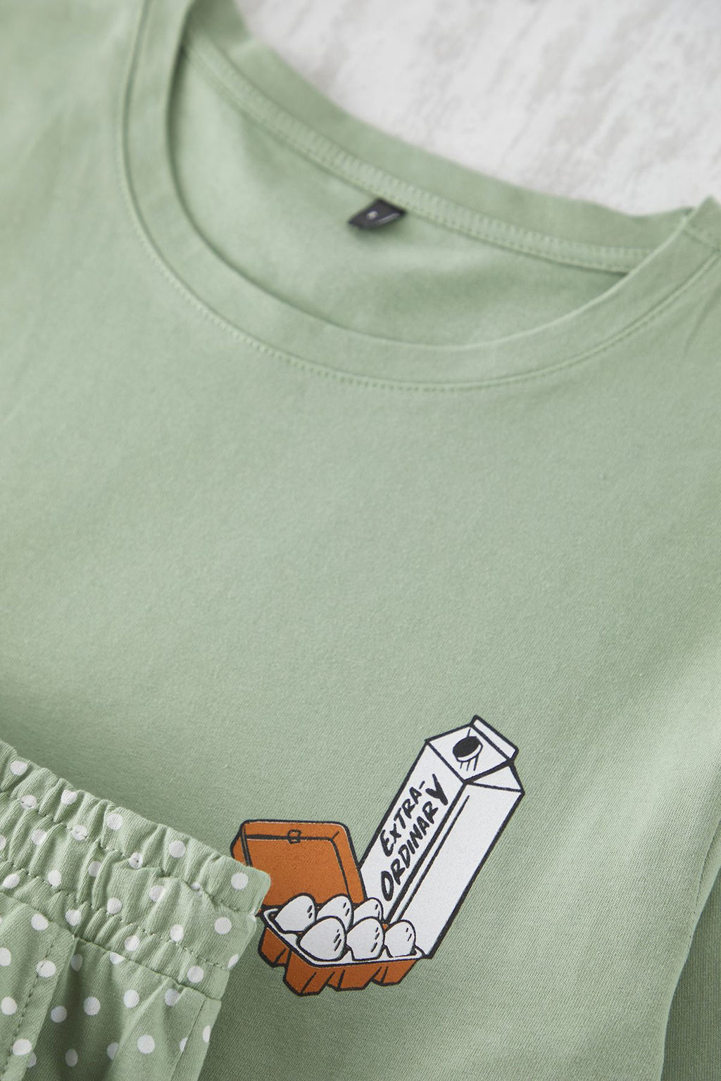 TRENDYOL MAN Mint Regular Fit Bask?l? Puantiyeli Orme Sortlu pijama Tak?m? TMNSS25PT00024 - Trendyolmilla фото 4