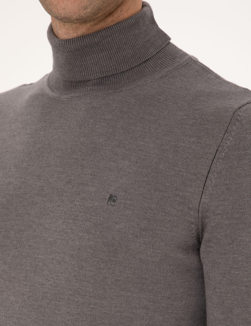 Gri Melanj Slim Fit Bal_k__ Yaka Basic Triko Kazak - Pierre cardin фото 7