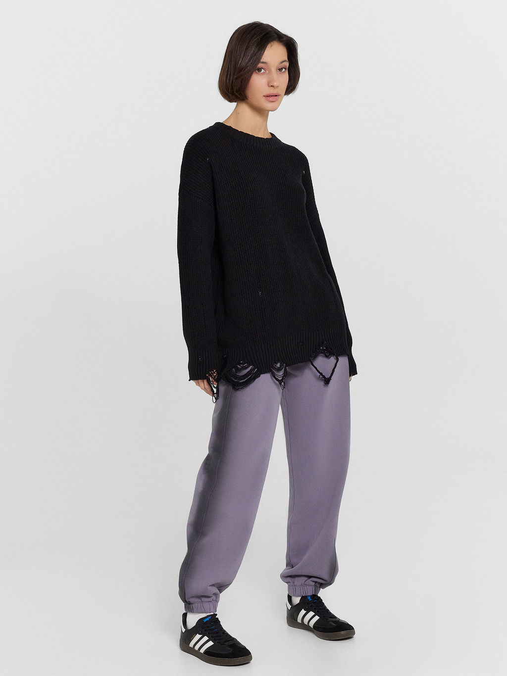 Брюки джоггеры женские серые с обработкой эйсид ACID WASH серый 182531 - Mark formelle фото 3