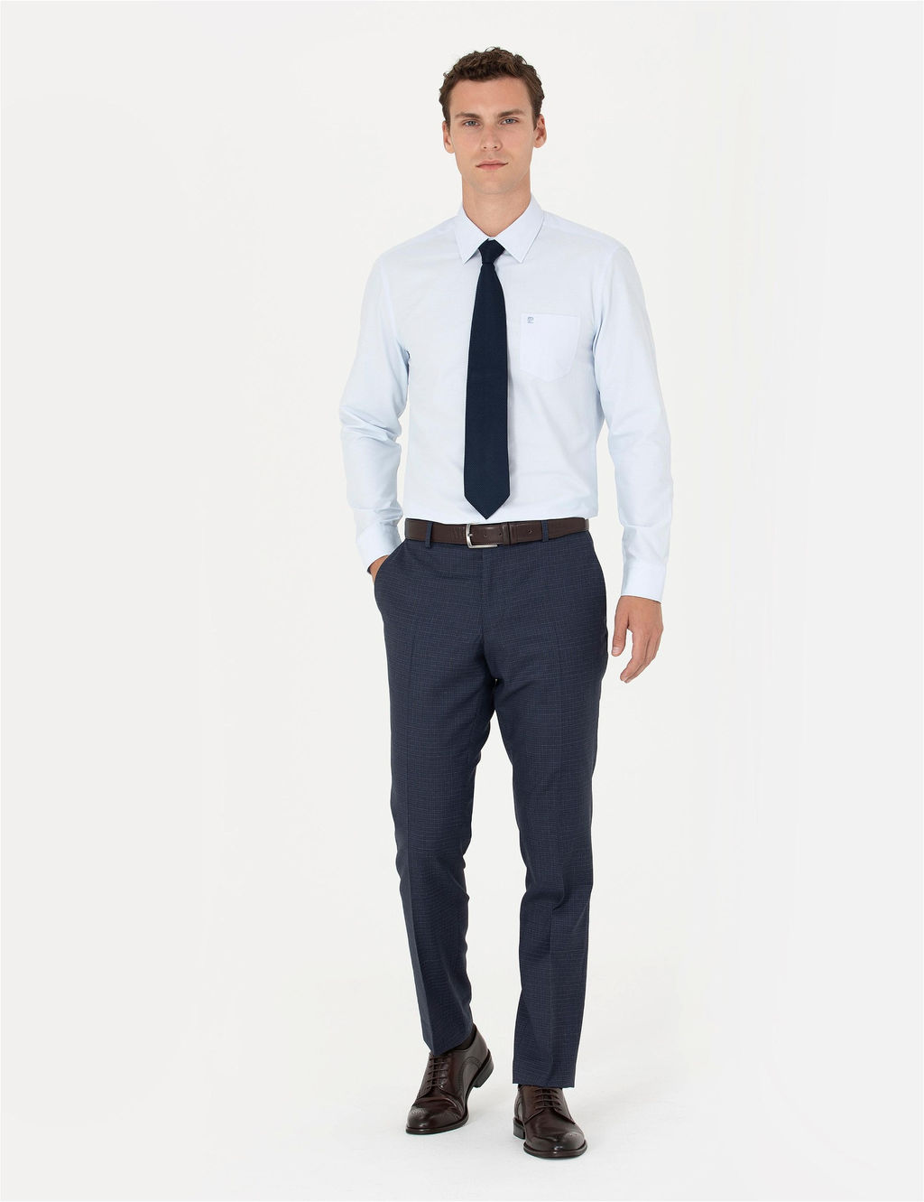 A__k Mavi Regular Fit Uzun Kollu Basic G_mlek