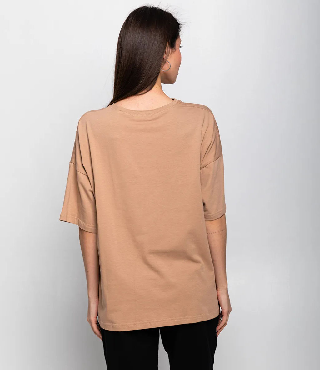 Футболка #ОБШ1420, бежевый