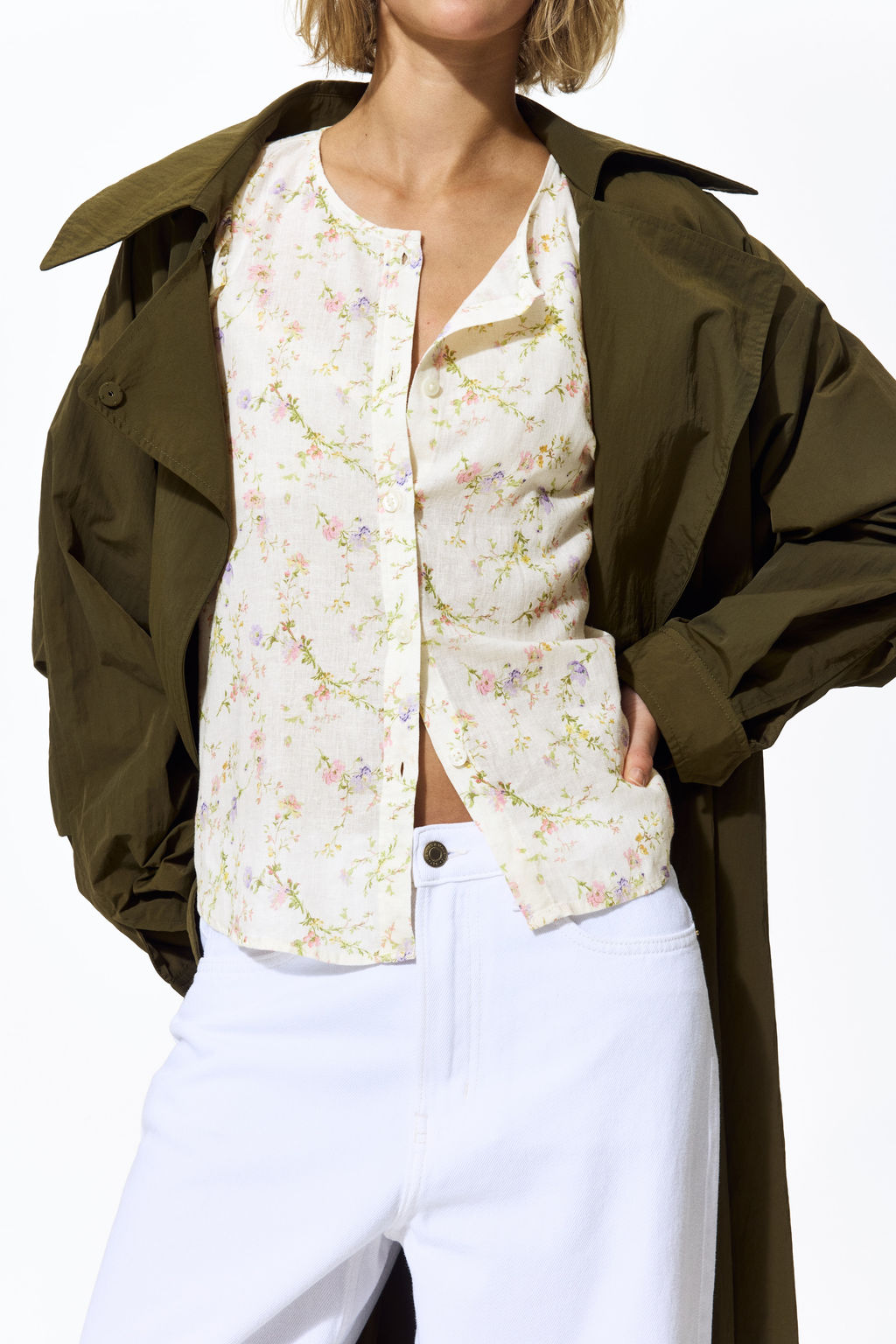 Blusa en mezcla de lino - H&m фото 13