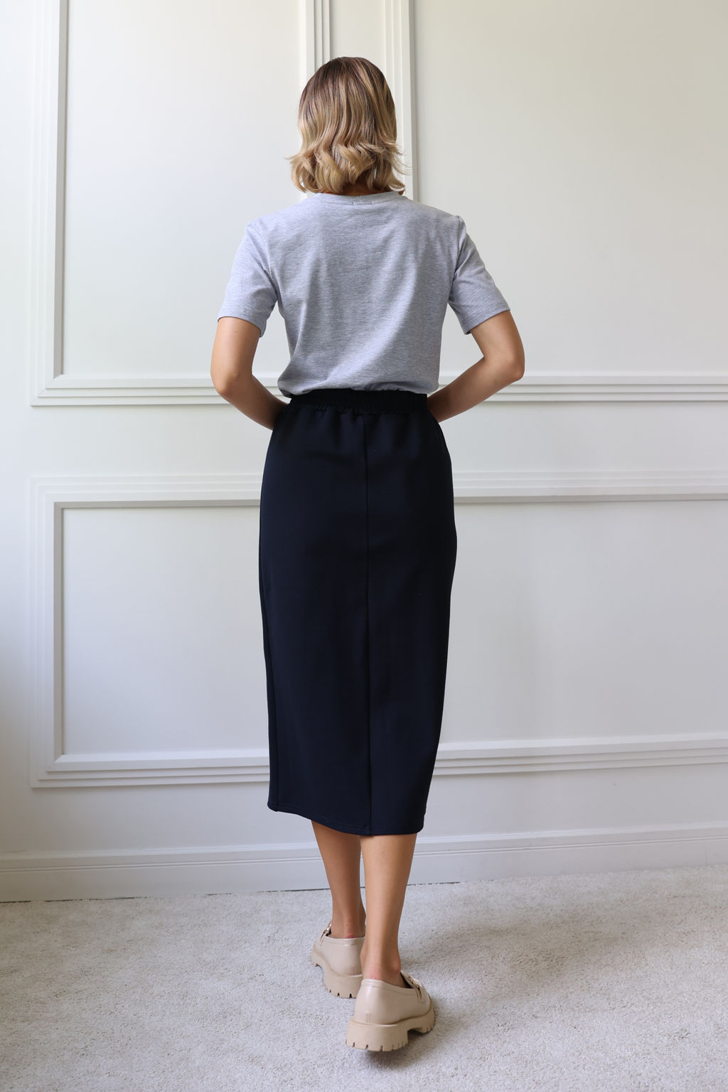 Юбка миди из трикотажа с разрезом - Looklikecat фото 3