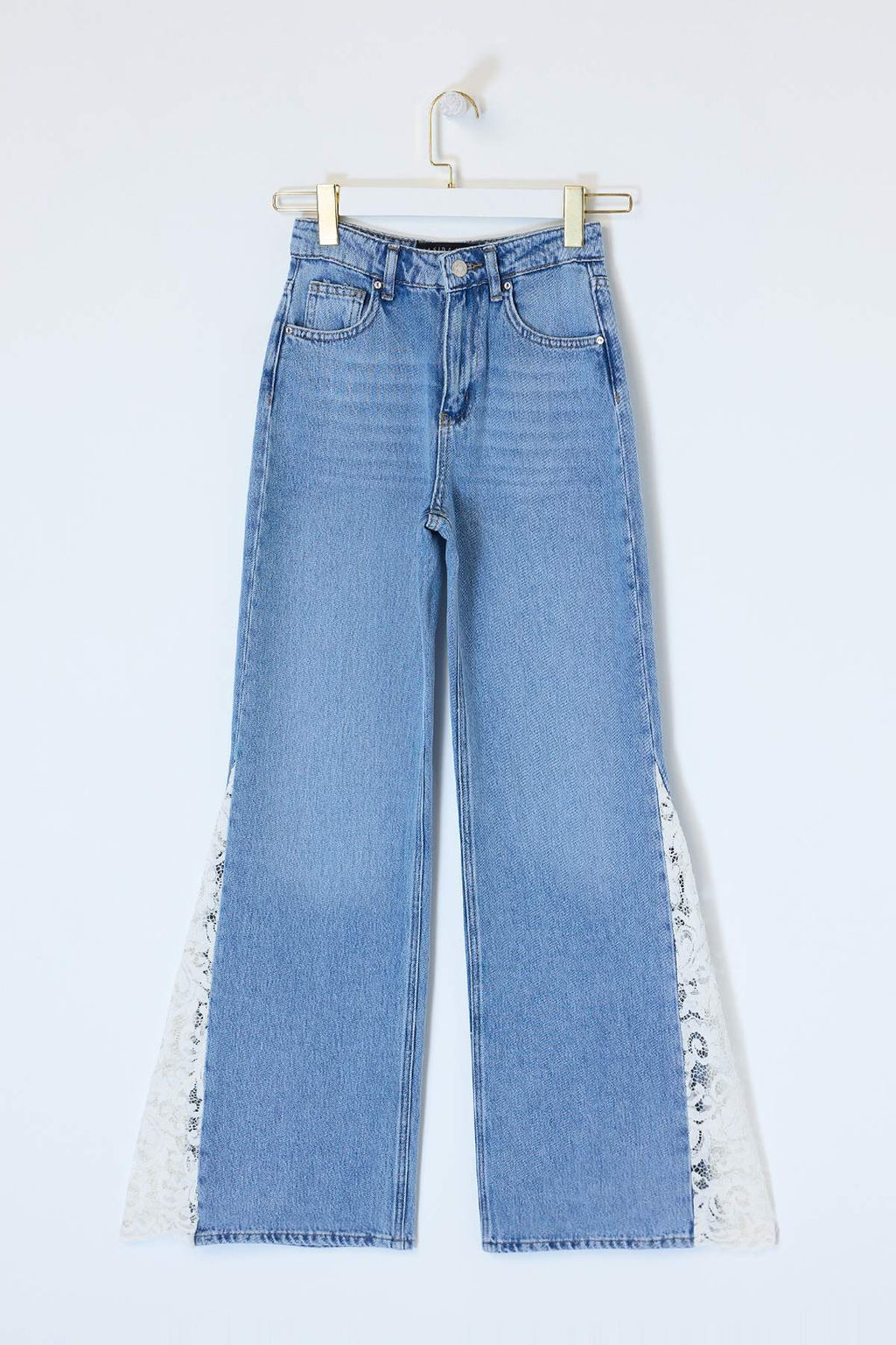 Nasiba Hafiz x Trendyol Collection Balon Kollu Renk Bloklu Denim Bluz TWOSS26BZ00423