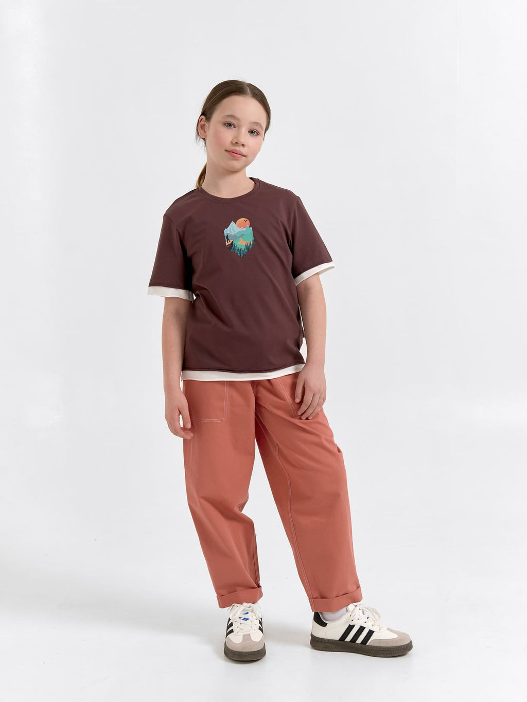 Футболка с контрастной отделкой Шоколад с принтом 7+ - Bungly фото 4