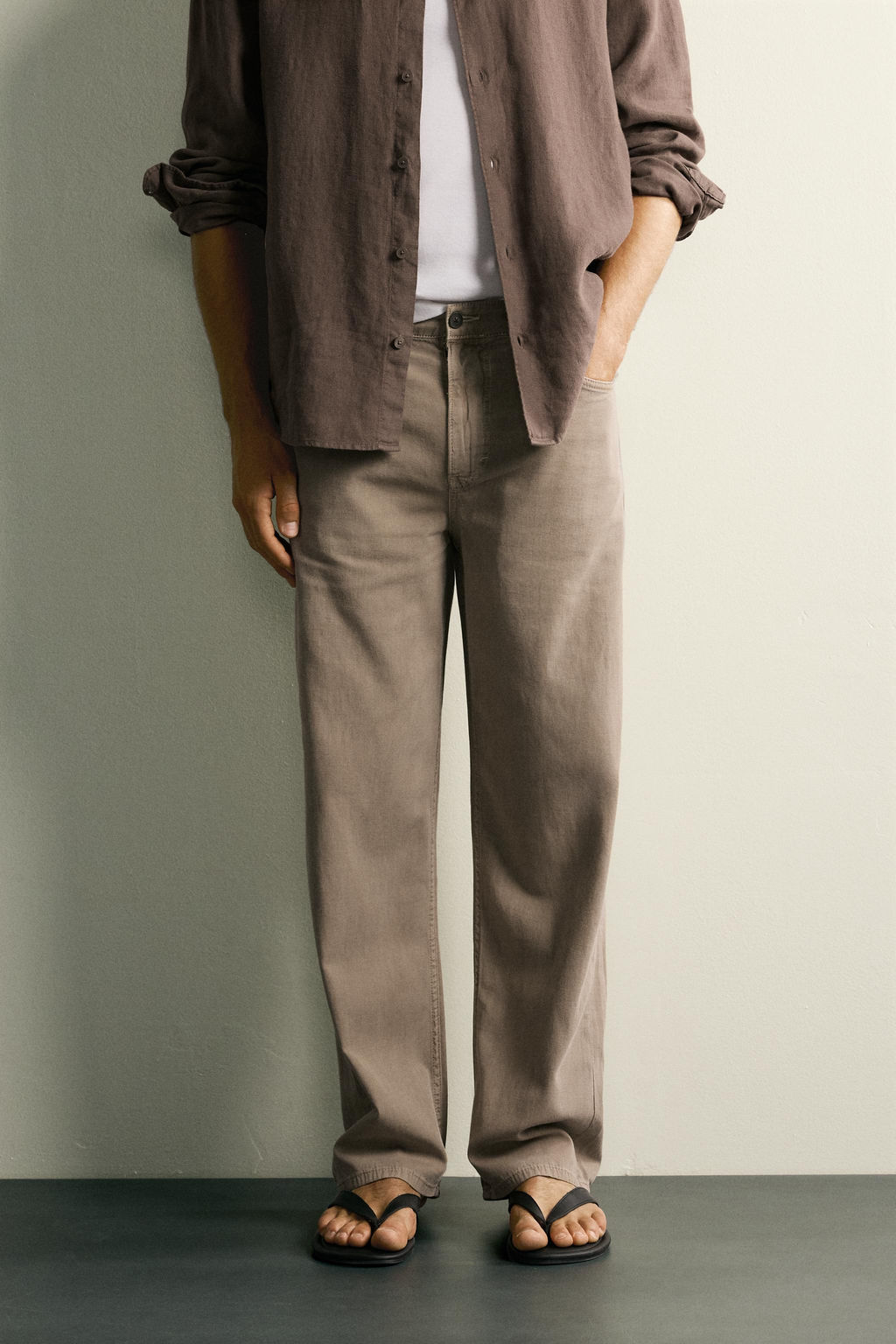 JEANS STRAIGHT FIT / Marr?n claro - Zara фото 2
