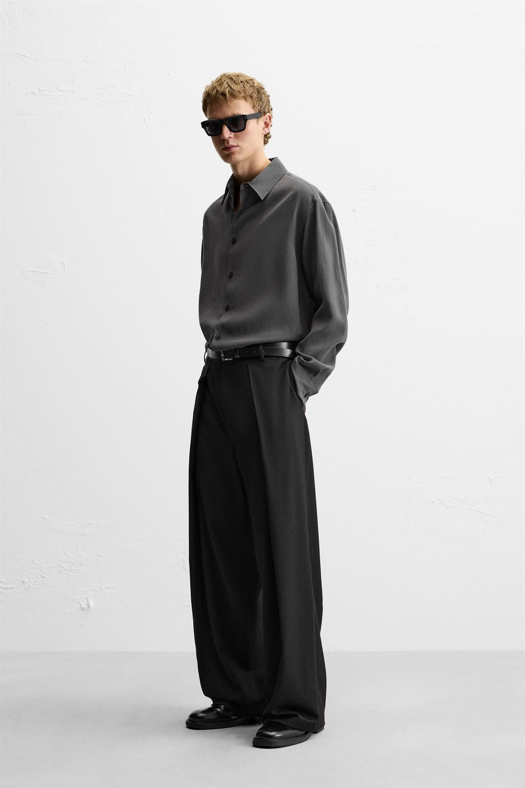FLOWING MODAL BLEND SHIRT - Zara фото 13