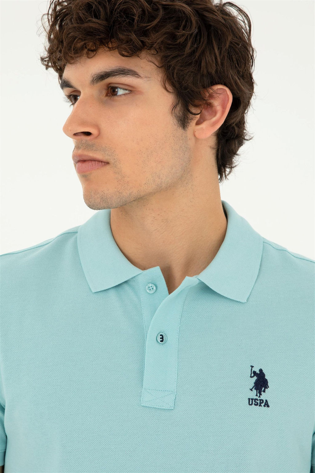Футболка мужская U.S. Polo Assn цвета морской волны хлопок  фото 2