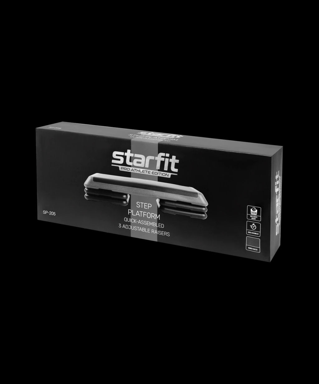 Степ-платформа быстросборная STARFIT SP-205 108х41,5х20 см, обрезиненная, 3-х уровневая  фото 7