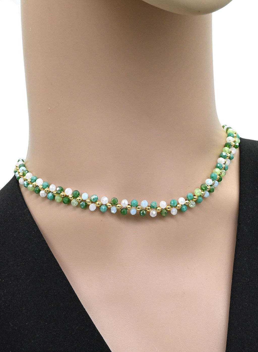 Чокер плетеный из циркона шарик 3мм цвет бордовый, 36см - Радуга камня фото 5