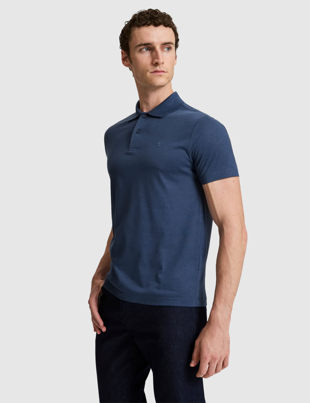 Lacivert Slim Fit D__meli Polo Yaka Ti__rt